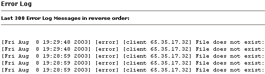 Viewing the Error Log